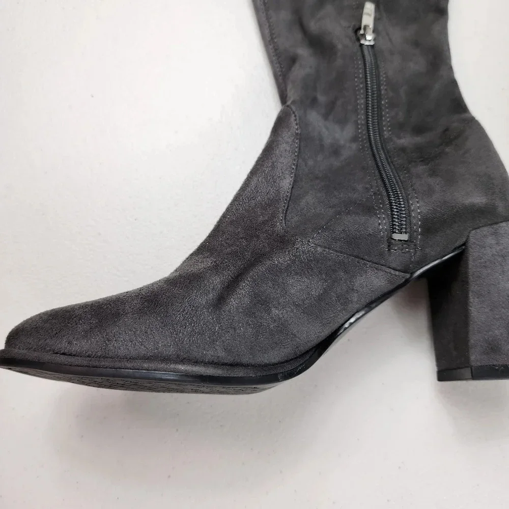 MARC FISHER Grey Gray LOCKET SUEDE OVER THE KNEE BOOT Size 7 1/2 M